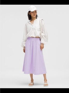 lululemon Stretch Woven Ruffle-Waist Midi Skirt - Lavender